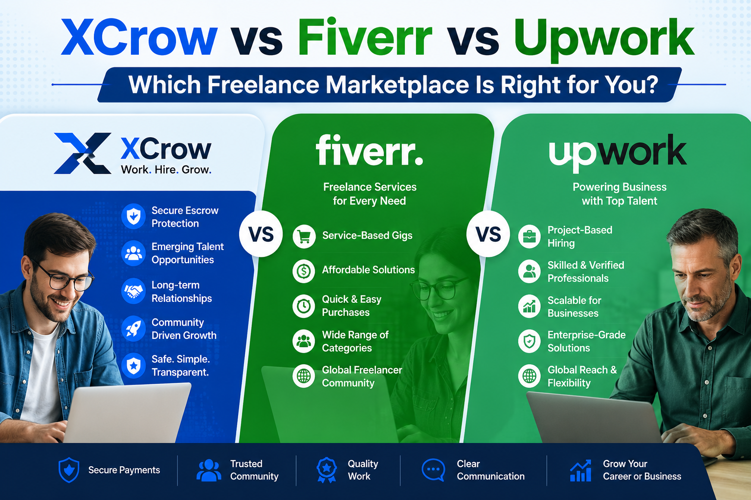 What Makes XCrow Different From Fiverr and Upwork?