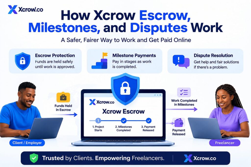 How Xcrow Escrow, Milestones, and Disputes Work