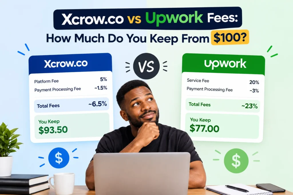 Xcrow.co vs Upwork Fees in 2026: How Much Do You Keep From $100?